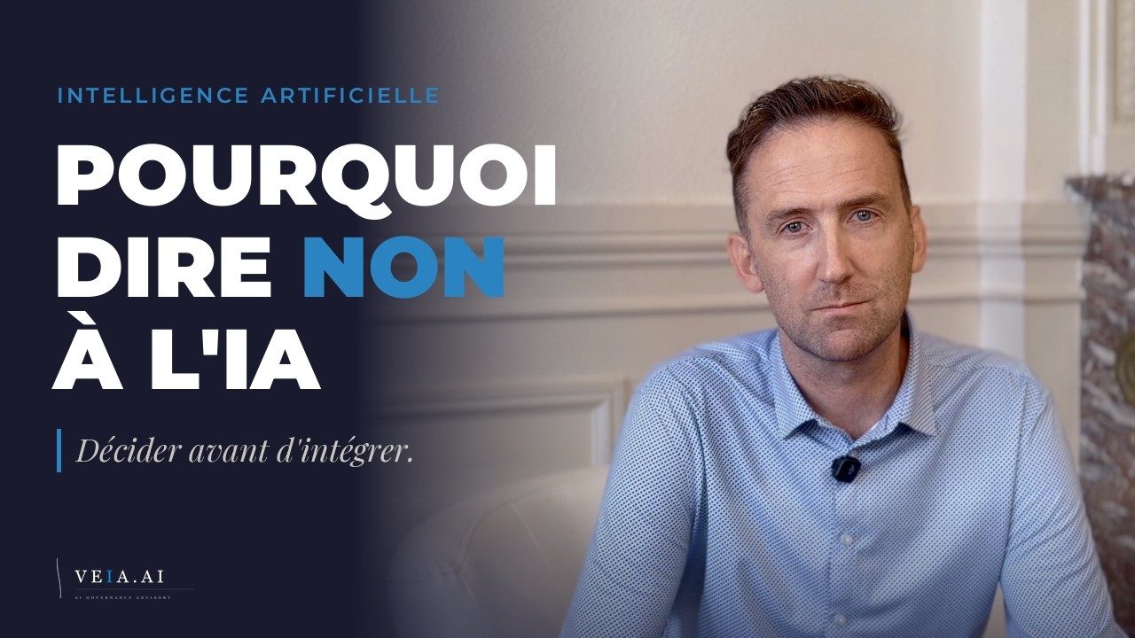 Christophe Picou face caméra, titre Pourquoi dire non à l'IA